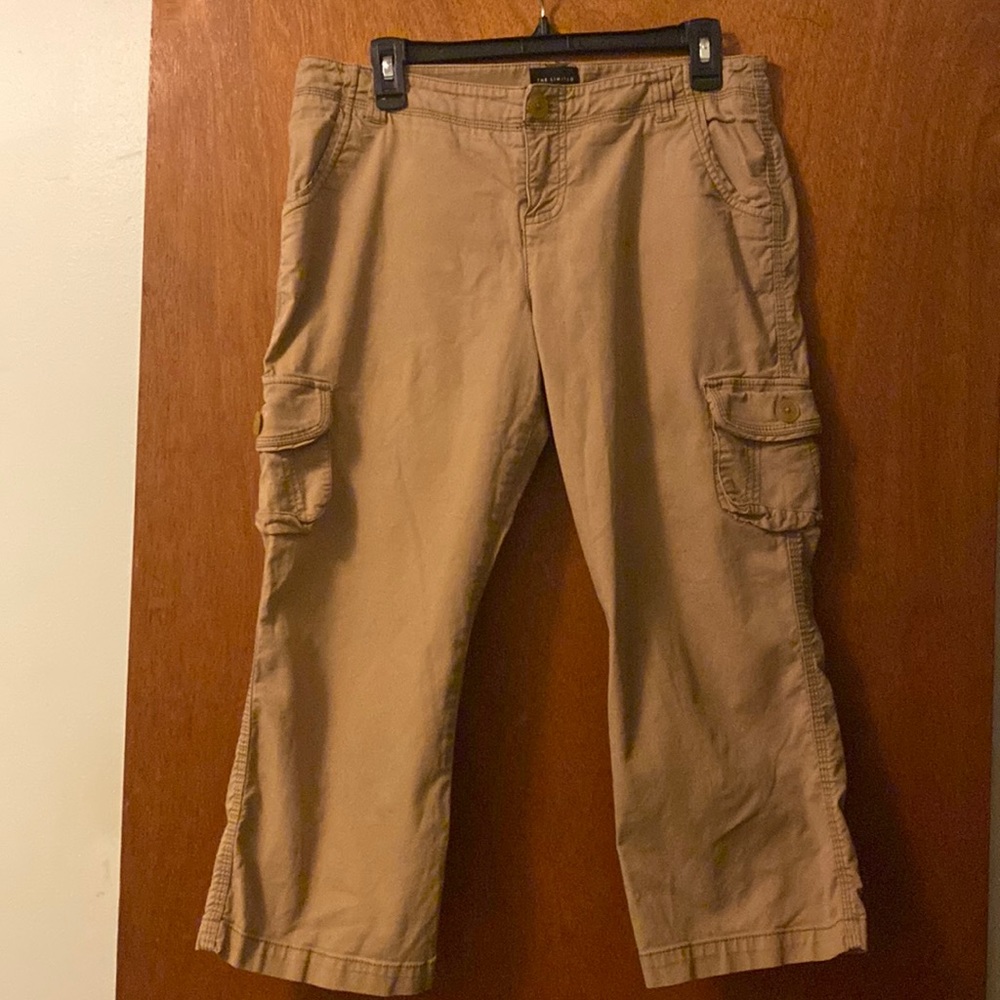 The limited Size 8 tan Cotton Capri Pants
